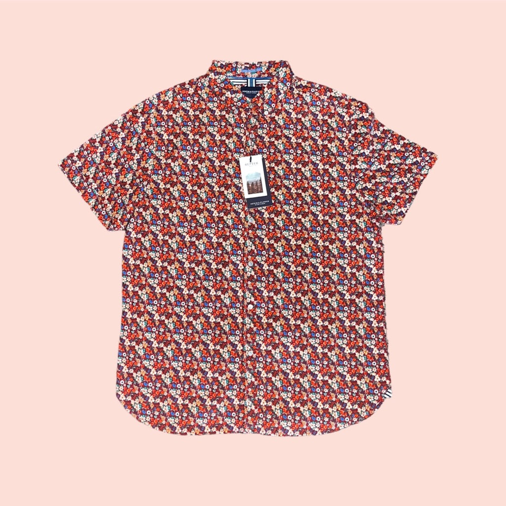 Floral Print Short Sleeve Button Up Shirt